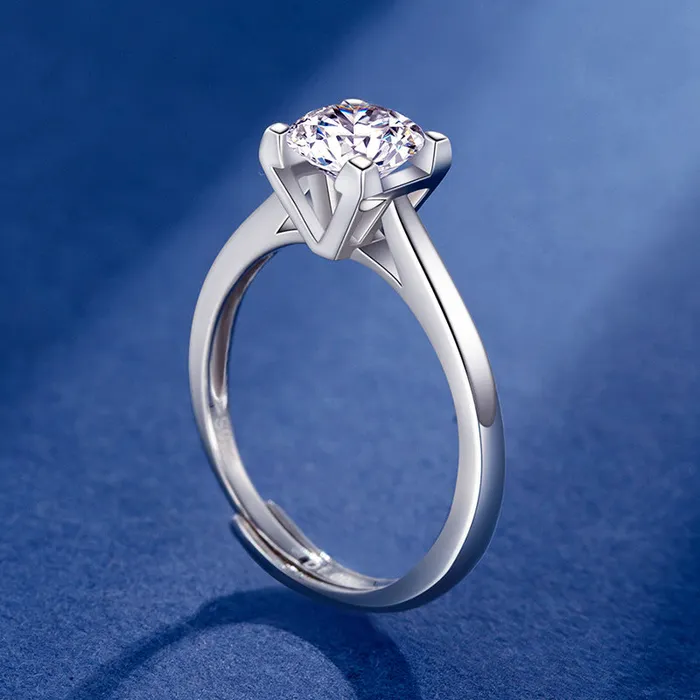 Trendolla Jewelry Rings Simple Vshaped Moissanite Diamond Ring