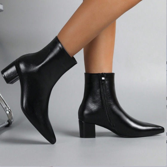 Ankle Boots | Leather Block Heel Ankle Boots  – Womens Ankle Boots Ankle Boots