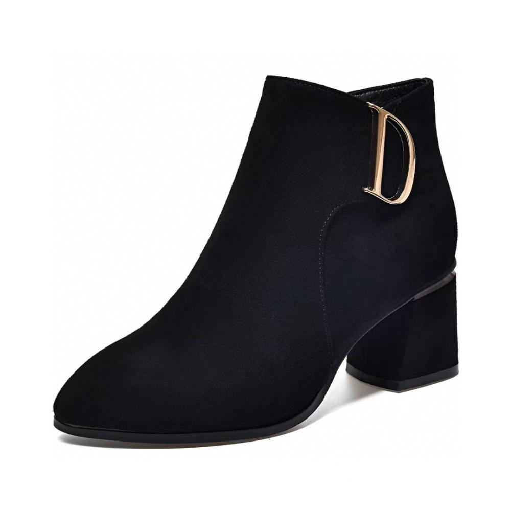 Ankle Boots | Wide Fit Suede Buckle Block Heel Ankle Boots  – Womens Ankle Boots Ankle Boots