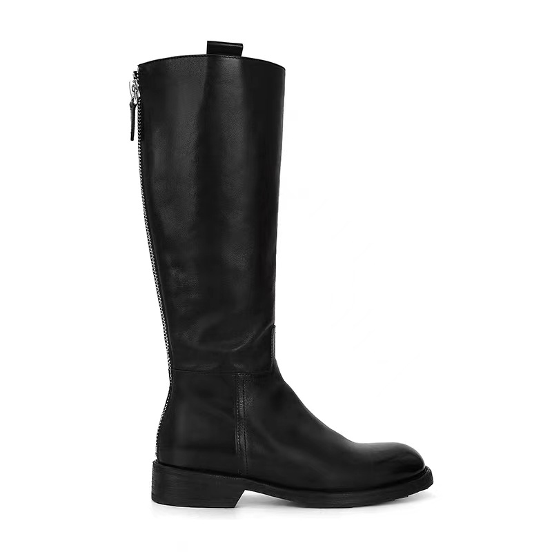 Boots | Leather Flat Knee High Boots  – Womens Boots Boots