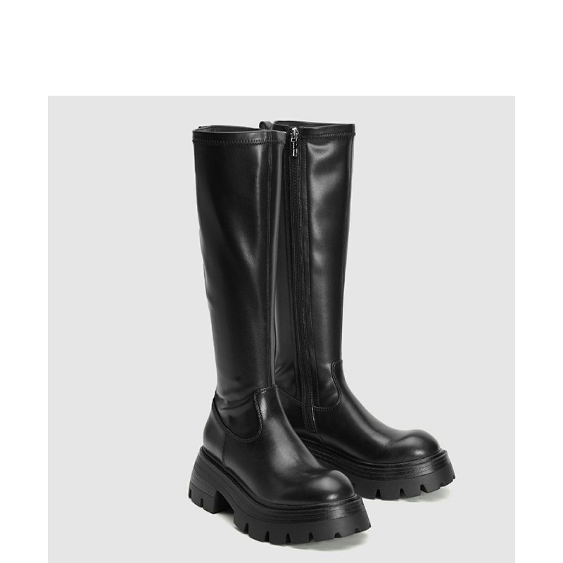 Boots | Leather Flatform Over The Knee Boots  – Womens Boots Boots