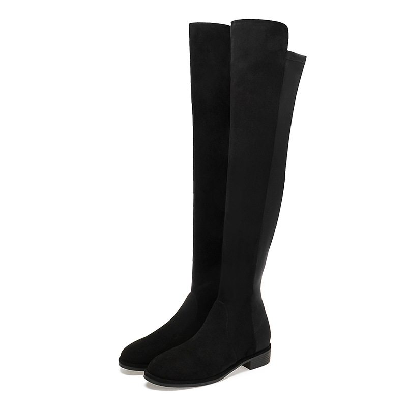 Boots | Suede Block Heel Knee High Boots  – Womens Boots Boots