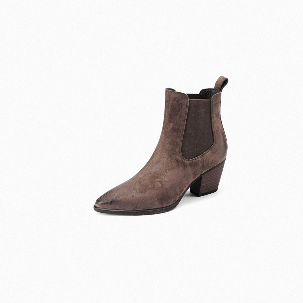 Boots | Suede Chelsea Block Heel Boots  – Womens Boots Boots