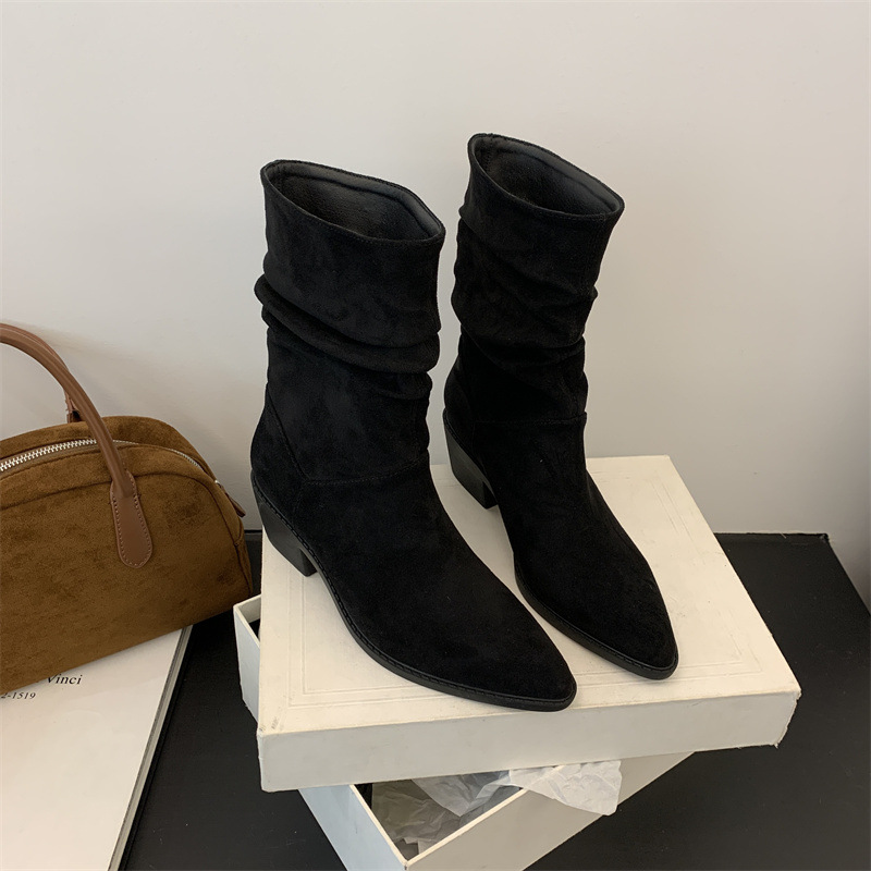 Boots | Suede Slouchy Pointed Toe Boots  – Womens Boots Boots