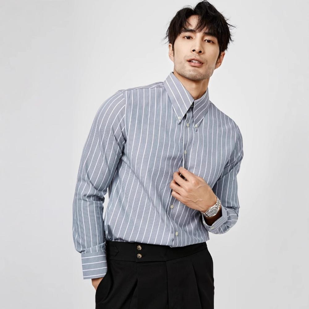 Casual Shirts | Cotton Rich Twill Striped Oxford Shirt  – Mens Casual Shirts Casual Shirts