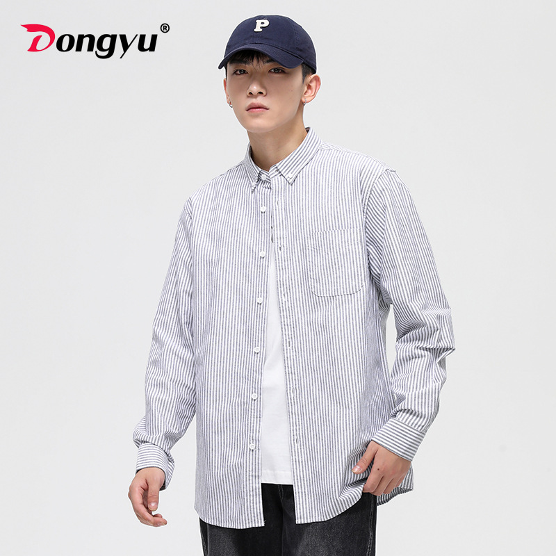 Casual Shirts | Easy Iron Pure Cotton Striped Oxford Shirt  – Mens Casual Shirts Casual Shirts