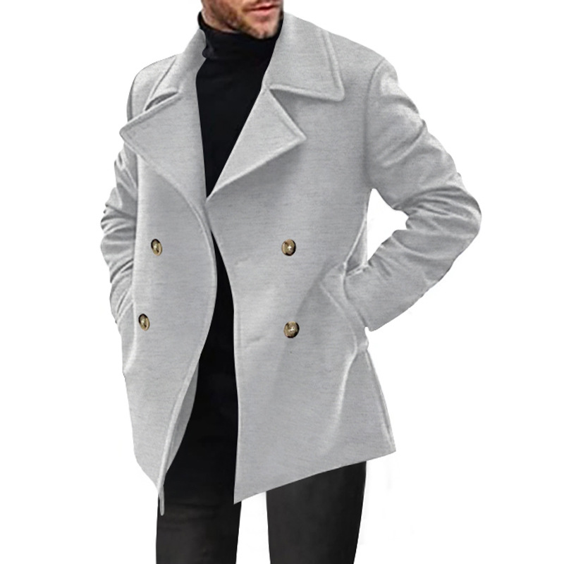 Coats & Jackets | Double Breasted Revere Peacoat  – Mens Clothing Coats & Jackets