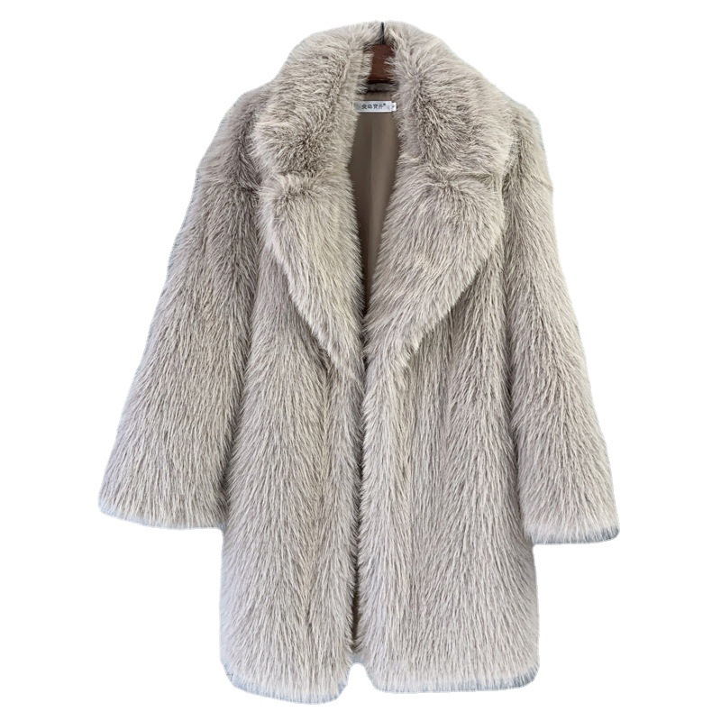 Coats & Jackets | Faux Fur Revere Collar Longline Coat  – Womens Clothing Coats & Jackets