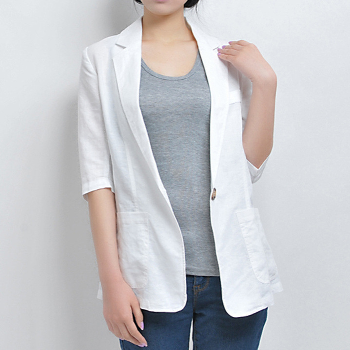 Coats & Jackets | Linen Pocket Front Blazer  – Womens Clothing Coats & Jackets