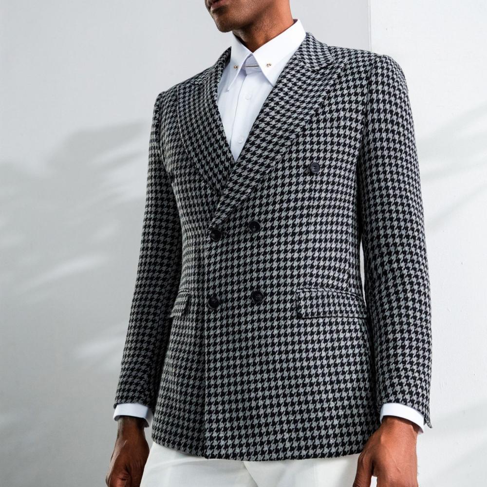 Coats & Jackets | Tweed Tailored Houndstooth Blazer With Wool  – Womens Clothing Coats & Jackets