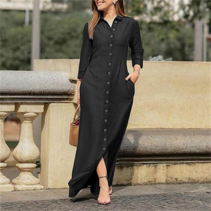 Dresses & Jumpsuits | Linen Rich V-Neck Midi Tea Dress  – Womens Clothing Dresses & Jumpsuits