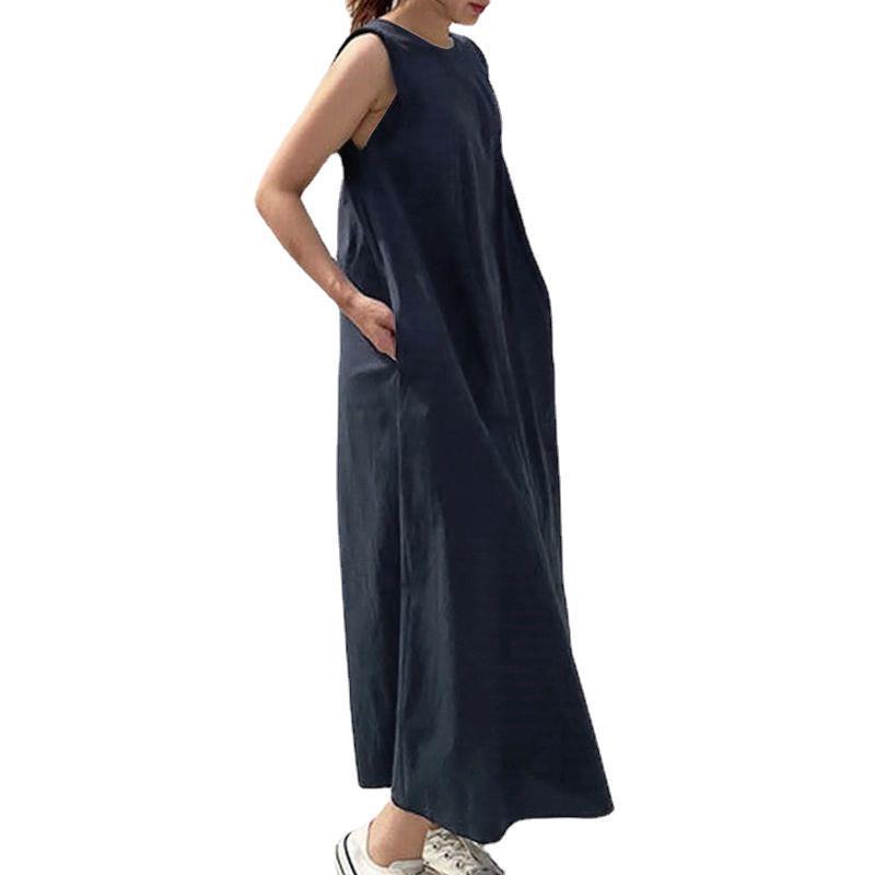 Dresses & Jumpsuits | Lyocell Rich Round Neck Midaxi Column Dress  – Womens Clothing Dresses & Jumpsuits