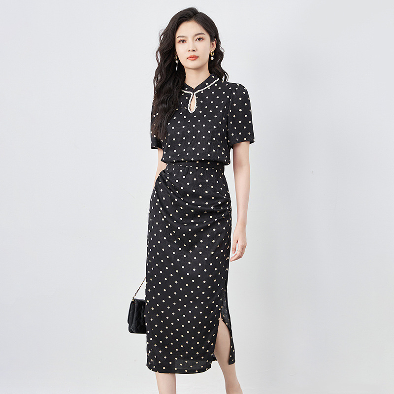 Dresses & Jumpsuits | Polka Dot Puff Sleeve Mini Column Dress  – Womens Clothing Dresses & Jumpsuits