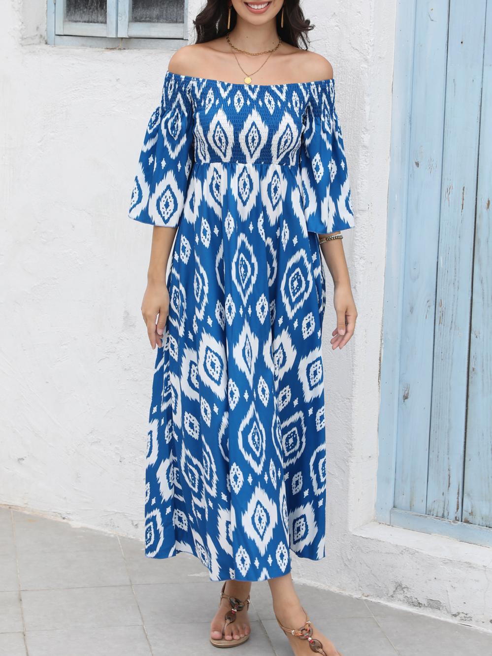 Dresses & Jumpsuits | Printed V-Neck Midi Wrap Dress  – Womens Clothing Dresses & Jumpsuits