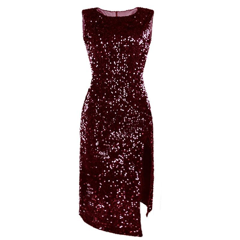 Dresses & Jumpsuits | Sequin V-Neck Midi Column Dress  – Womens Clothing Dresses & Jumpsuits