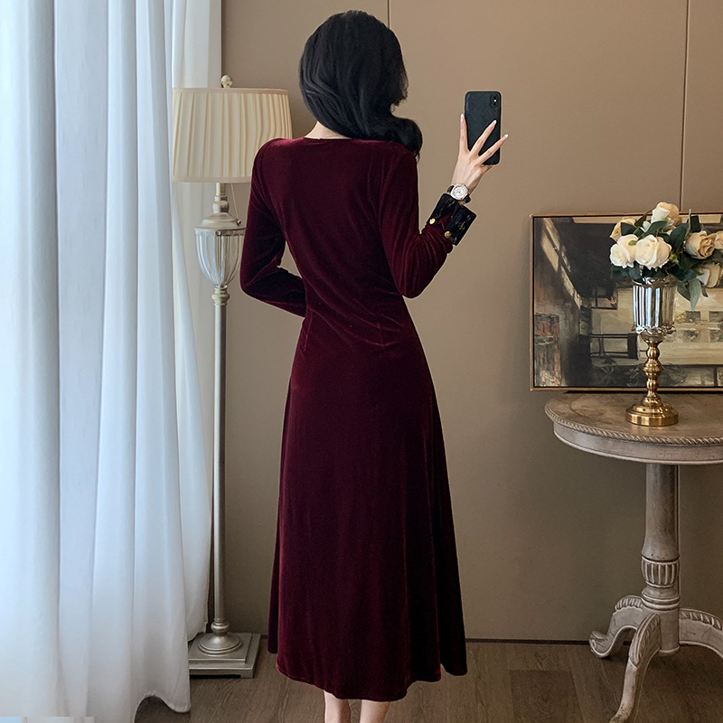 Dresses & Jumpsuits | Velvet Round Neck Midaxi Column Dress  – Womens Clothing Dresses & Jumpsuits