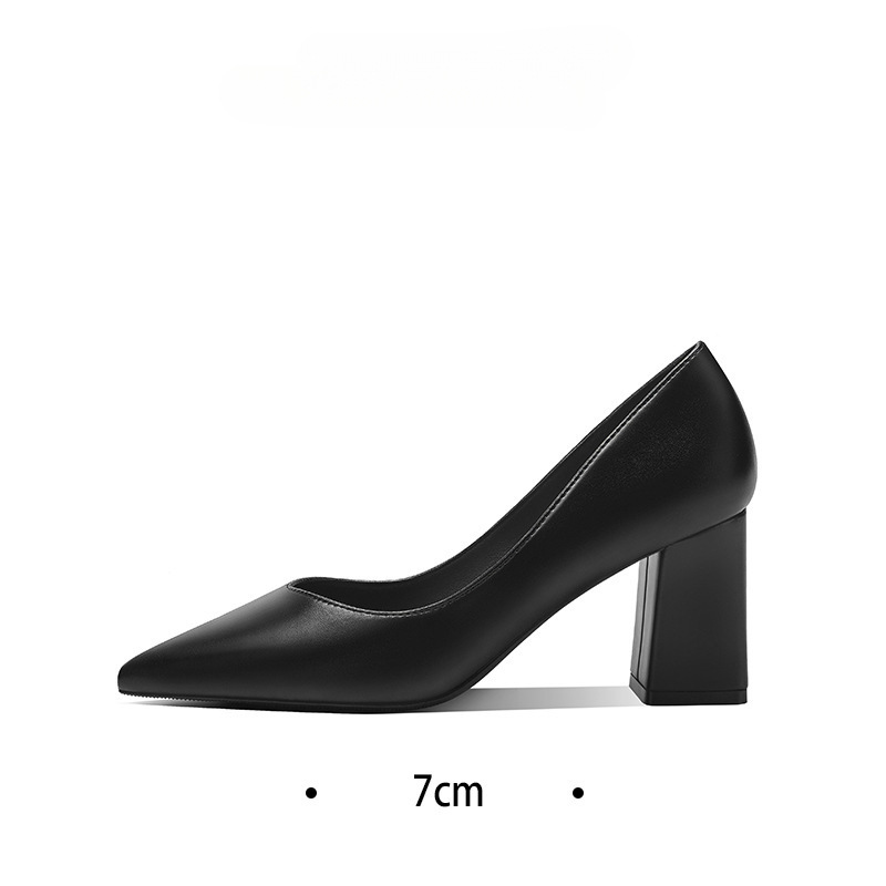 Heels | Leather Block Heel Court Shoes  – Womens Footwear Heels