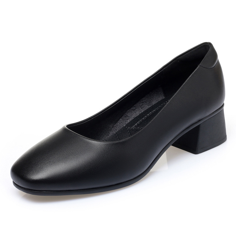 Heels | Slip On Block Heel Court Shoes  – Womens Footwear Heels