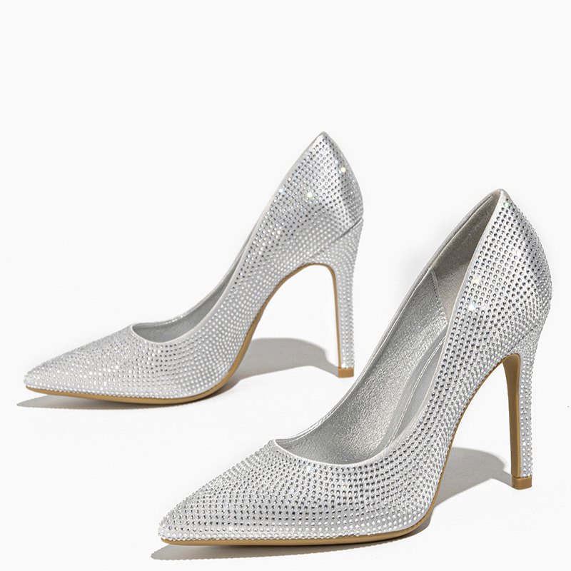 Heels | Sparkle Stiletto Heel Pointed Court Shoes  – Womens Footwear Heels