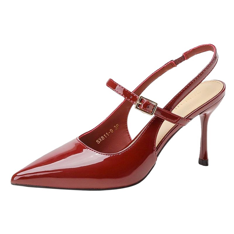 Heels | Stiletto Heel Pointed Slingback Court Shoes  – Womens Footwear Heels