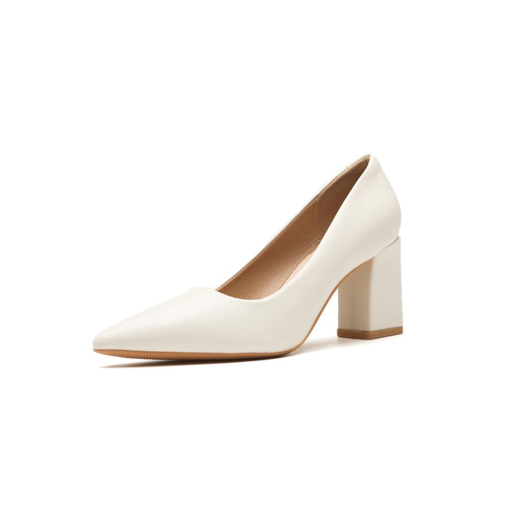 Heels | Wide Fit Leather Block Heel Court Shoes  – Womens Footwear Heels