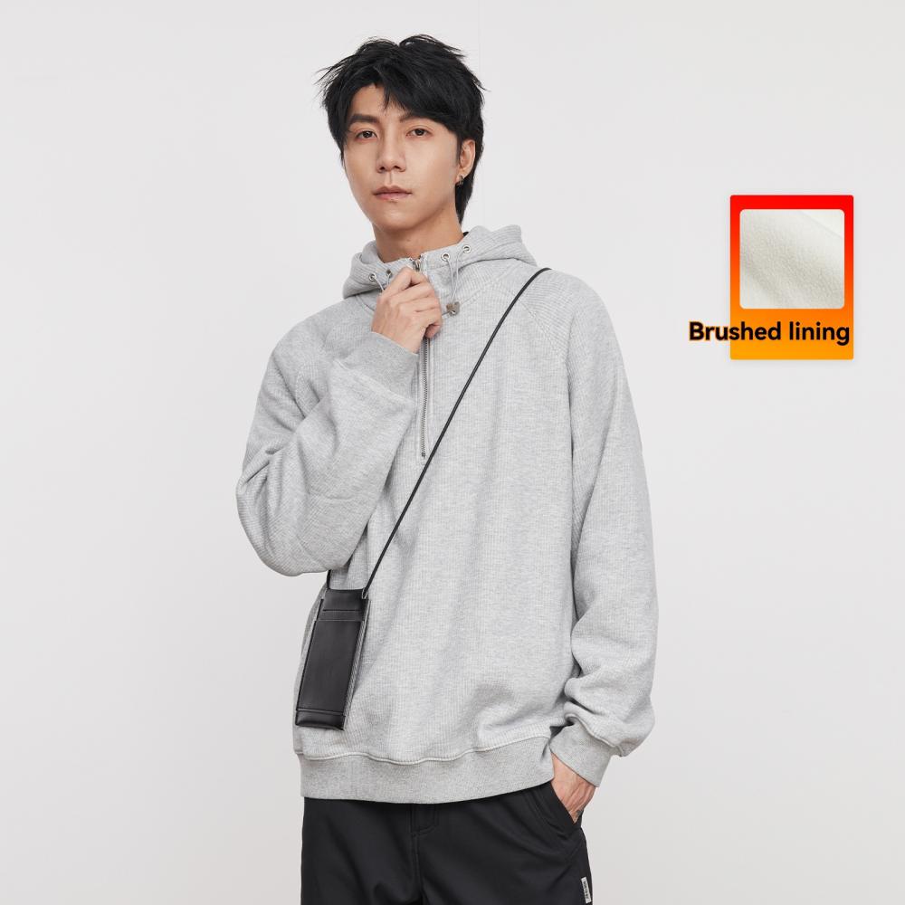 Hoodies & Sweatshirts | Cotton Blend Half Zip Hoodie  – Mens Clothing Hoodies & Sweatshirts