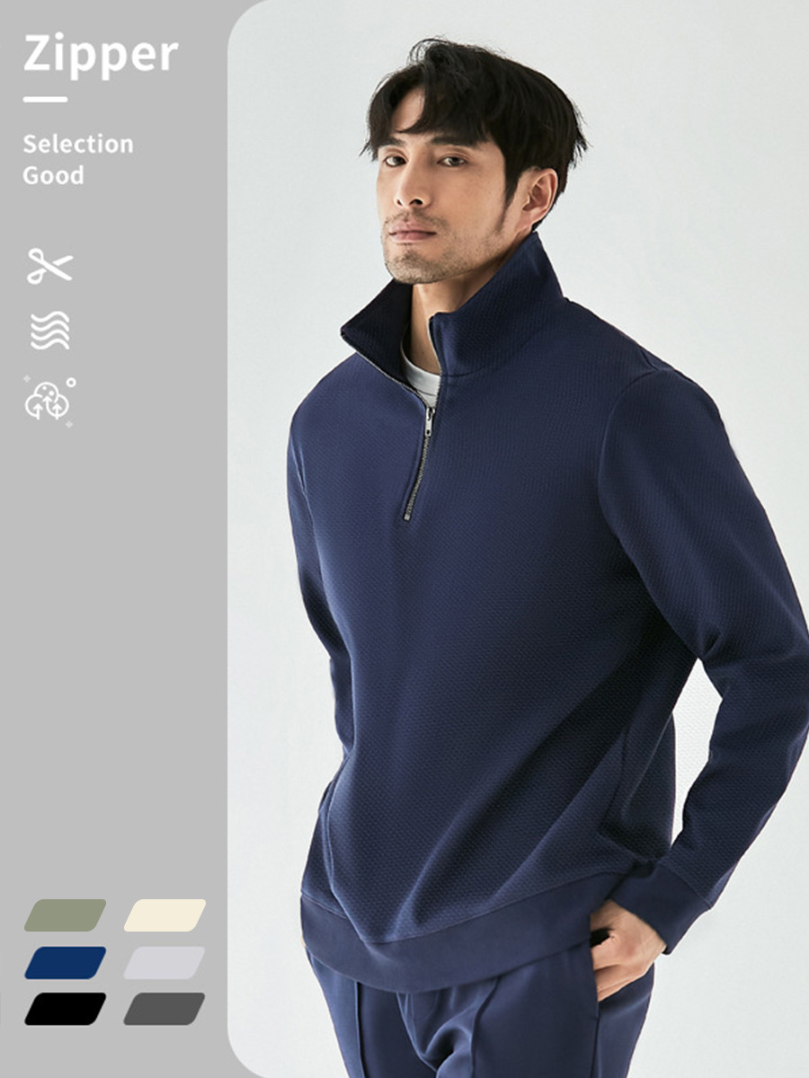 Hoodies & Sweatshirts | Pure Cotton Half Zip Sweatshirt  – Mens Clothing Hoodies & Sweatshirts