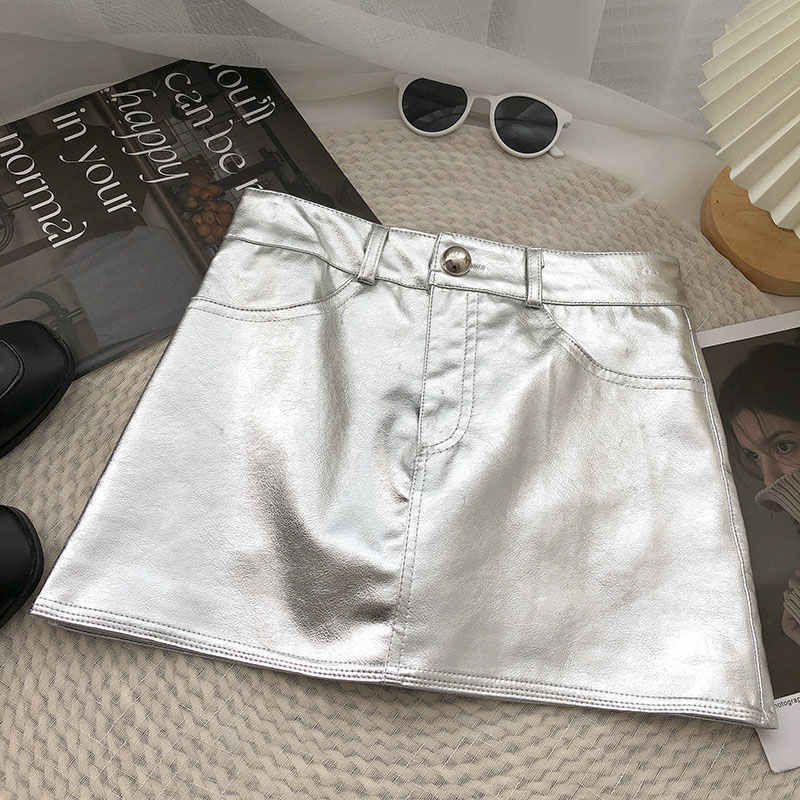 Jeans | Denim Foil Metallic Mini Skirt  – Womens Clothing Jeans