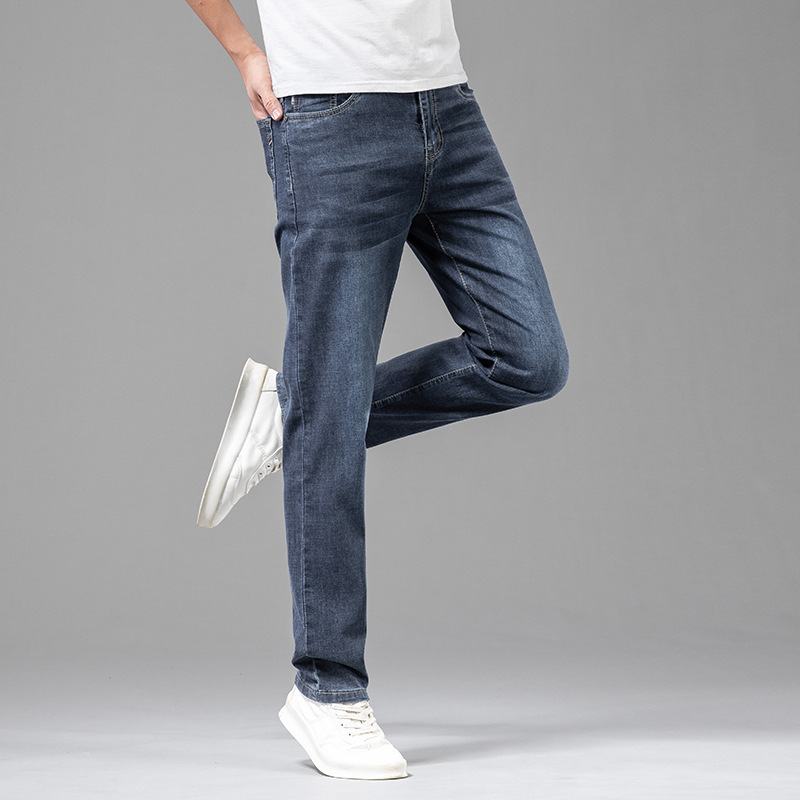 Jeans | Straight Fit 5 Pocket Crosshatch Stretch Jeans  – Mens Clothing Jeans