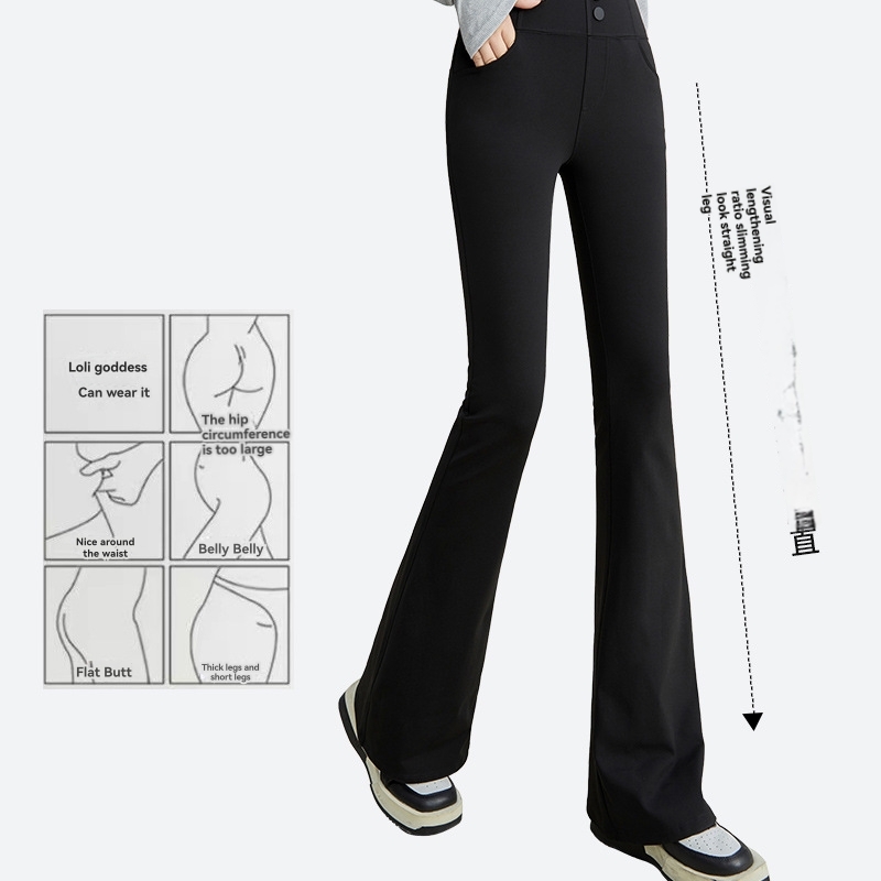 Pants | Jersey Elasticated Waist Flared Trousers  – Womens Clothing Pants