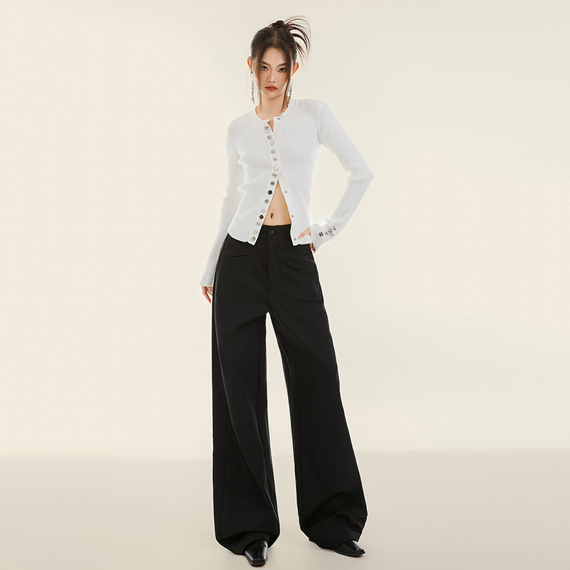 Pants | Jersey Wide Leg Trousers With Stretch  – Womens Clothing Pants