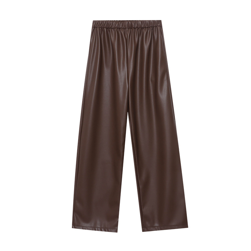 Pants | Leather Look Wide Leg Trousers  – Womens Clothing Pants