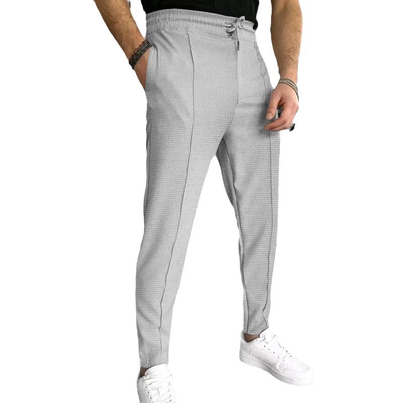 Pants | Puppytooth Elasticated Stretch Suit Trousers  – Mens Clothing Mens