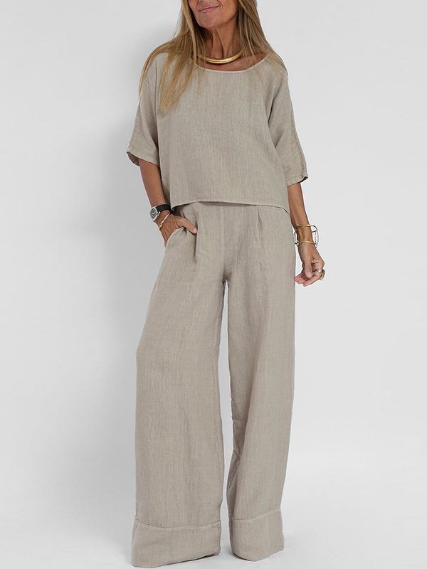 Pants | Pure Linen Wide Leg Trousers  – Womens Clothing Pants