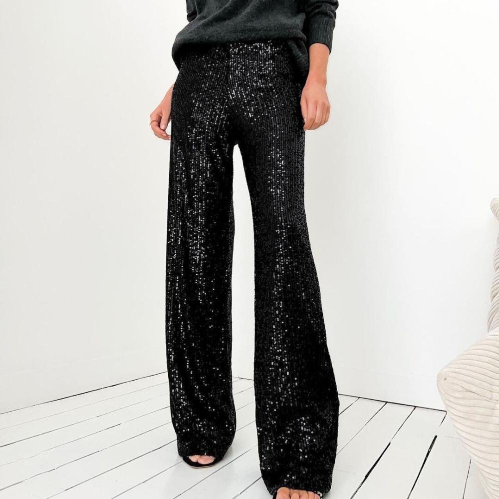 Pants | Sequin Wide Leg Trousers  – Womens Clothing Pants