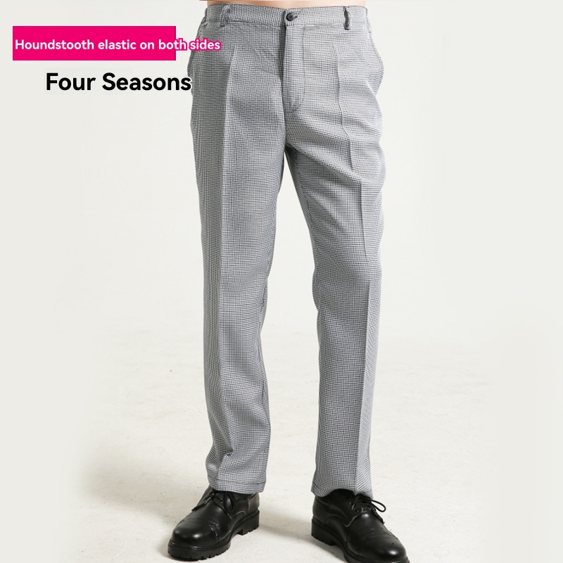 Pants | Slim Fit Puppytooth Stretch Suit Trousers  – Mens Clothing Mens