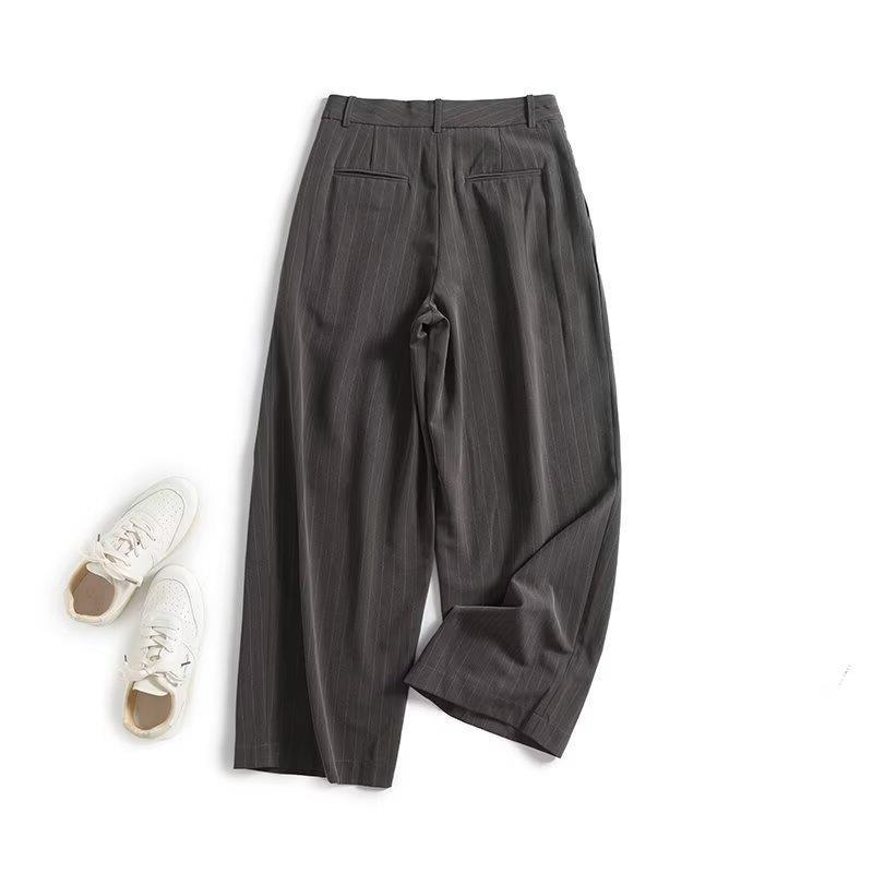 Pants | Wool Blend Pinstripe Tapered Trousers  – Womens Clothing Pants