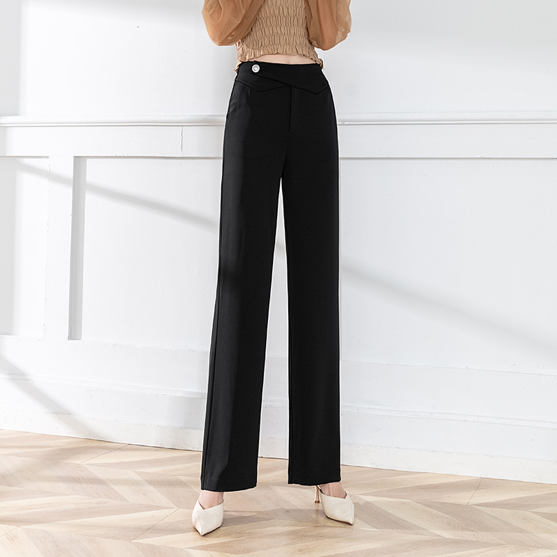 Pants | Wool Blend Straight Leg Trousers With Silk  – Womens Clothing Pants