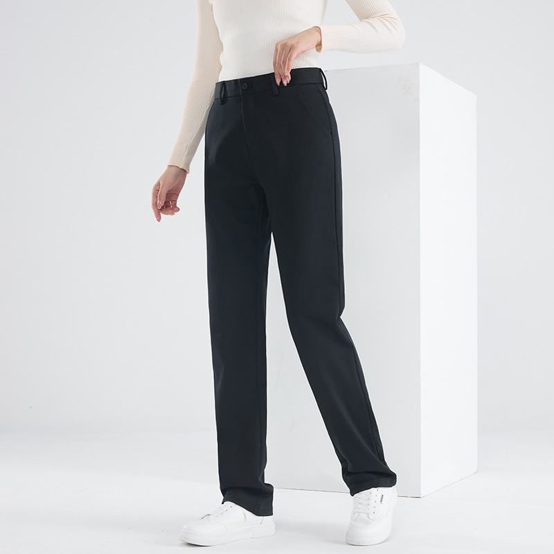 Pants | Woven Straight Leg Trousers With Stretch  – Womens Clothing Pants