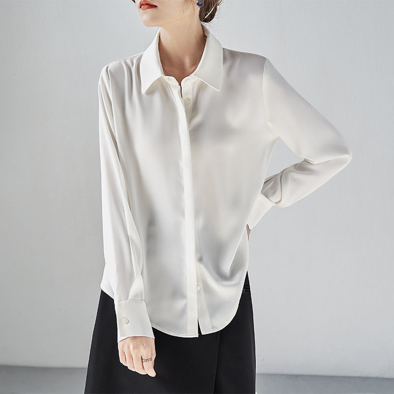 Shirts & Blouses | Pure Silk Long Sleeve Shirt  – Womens Clothing Shirts & Blouses