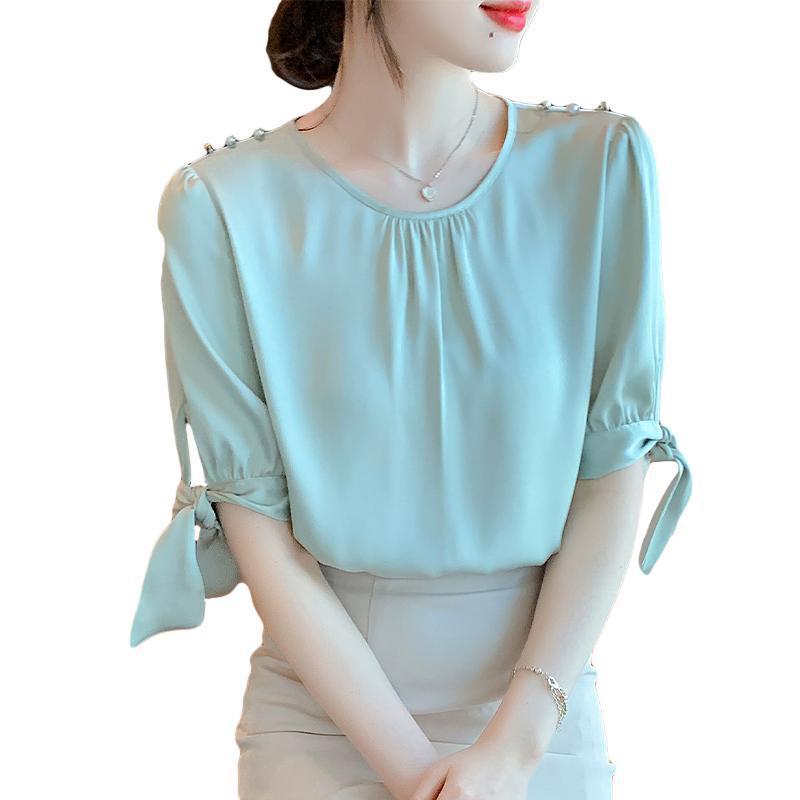 Shirts & Blouses | Round Neck Puff Sleeve Blouse  – Womens Clothing Shirts & Blouses