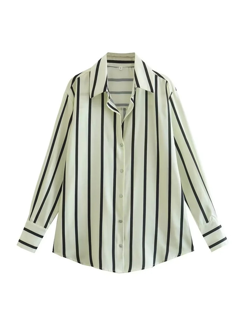 Shirts & Blouses | Satin Striped Collared Button Through Shirt  – Womens Clothing Shirts & Blouses