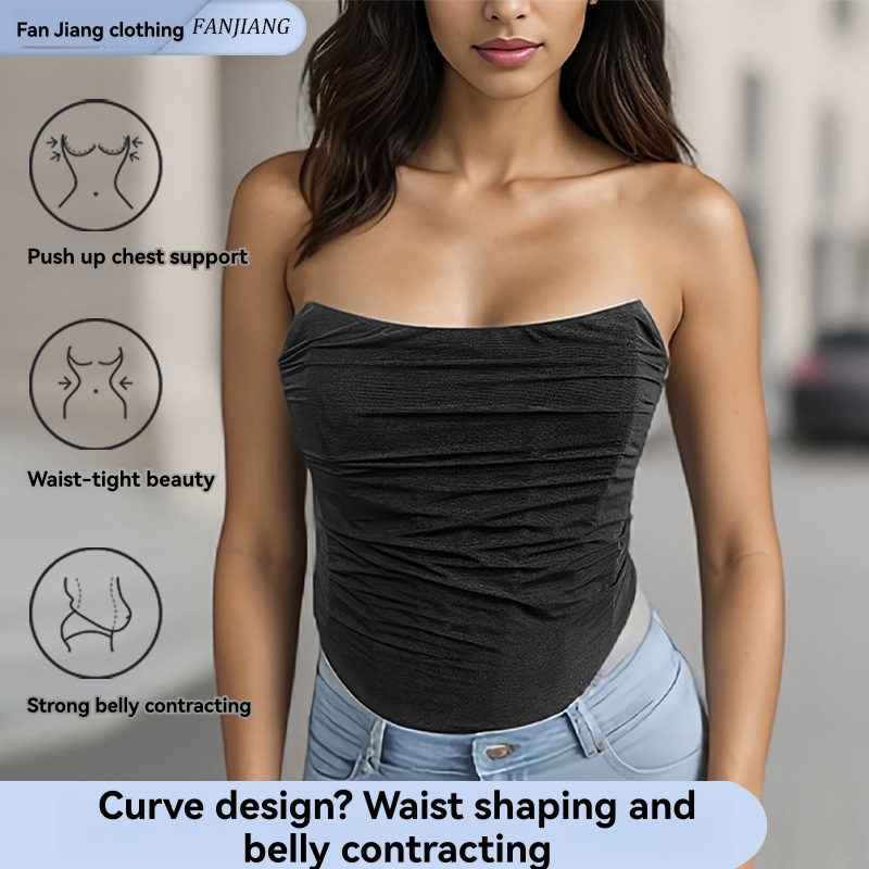 Shirts & Blouses | Shirred Detail Bandeau Top  – Womens Clothing Shirts & Blouses