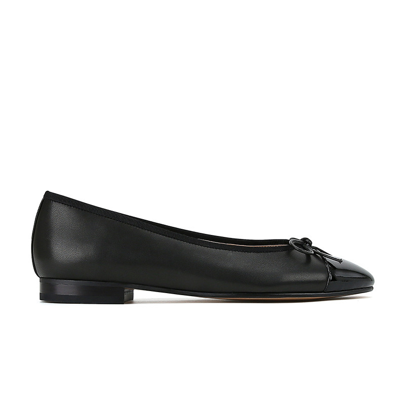 Shoes | Leather Bow Flat Ballet Pumps  – Womens Footwear Shoes