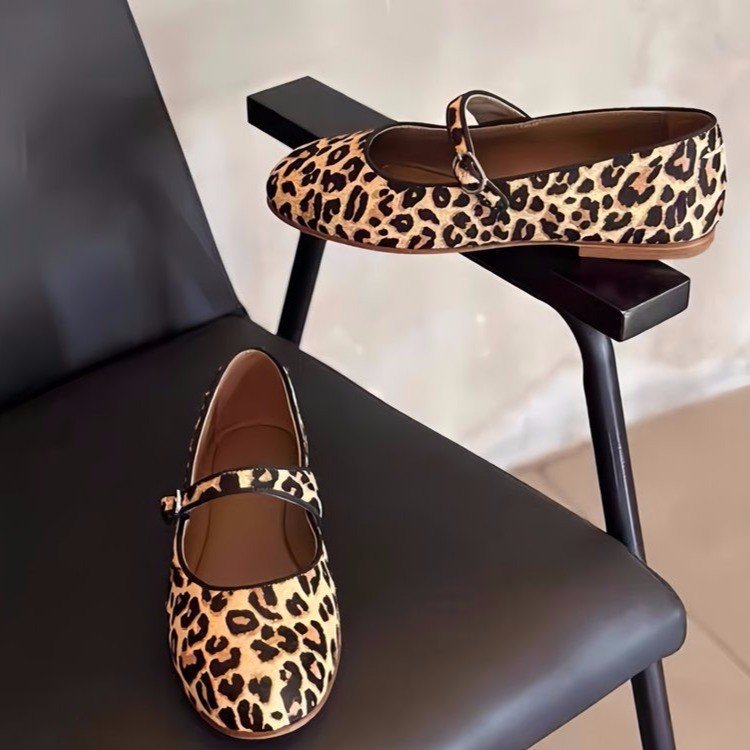 Shoes | Leather Leopard Print Mary Jane Ballet Pumps  – Womens Footwear Shoes