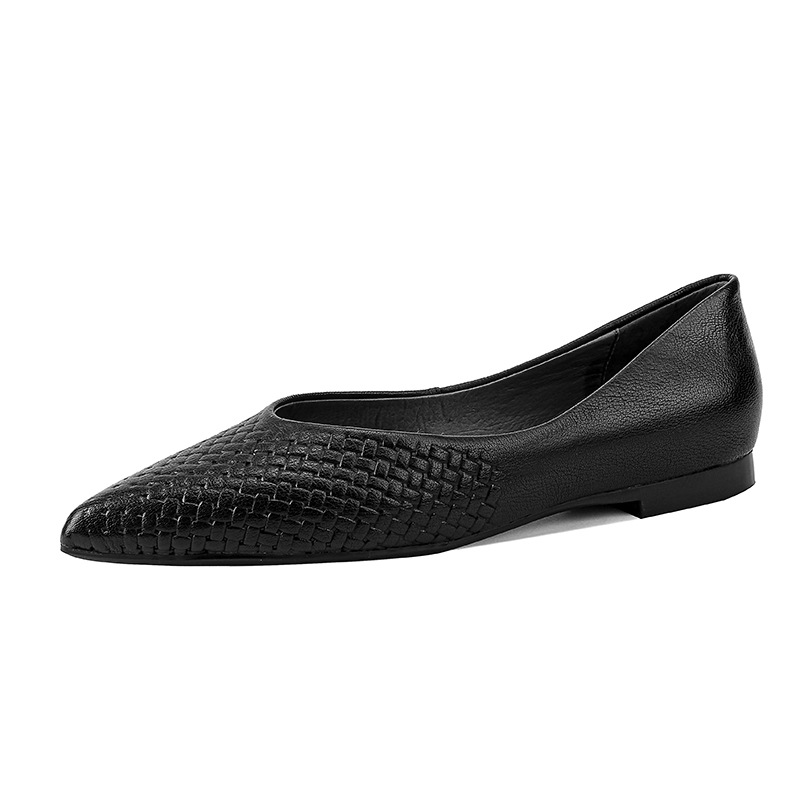 Shoes | Leather Woven Flat Ballet Pumps  – Womens Footwear Shoes