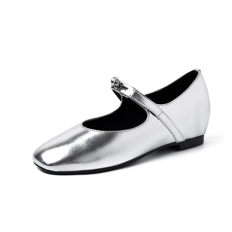 Shoes | Metallic Flat Ballet Pumps  – Womens Footwear Shoes