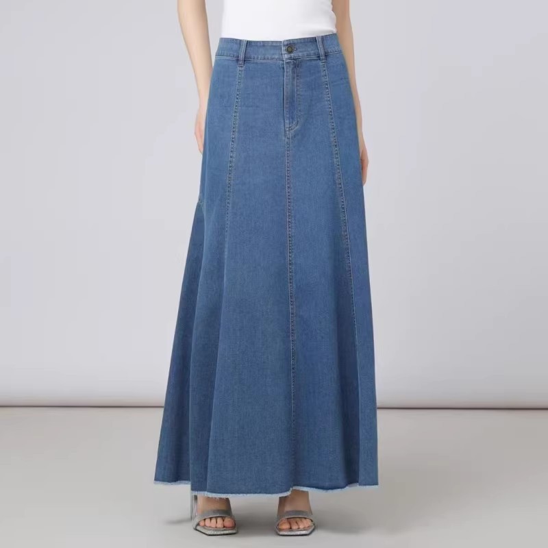 Skirts | Denim Pleated Midi A-Antonio Dunlap Skirt  – Womens Clothing Skirts