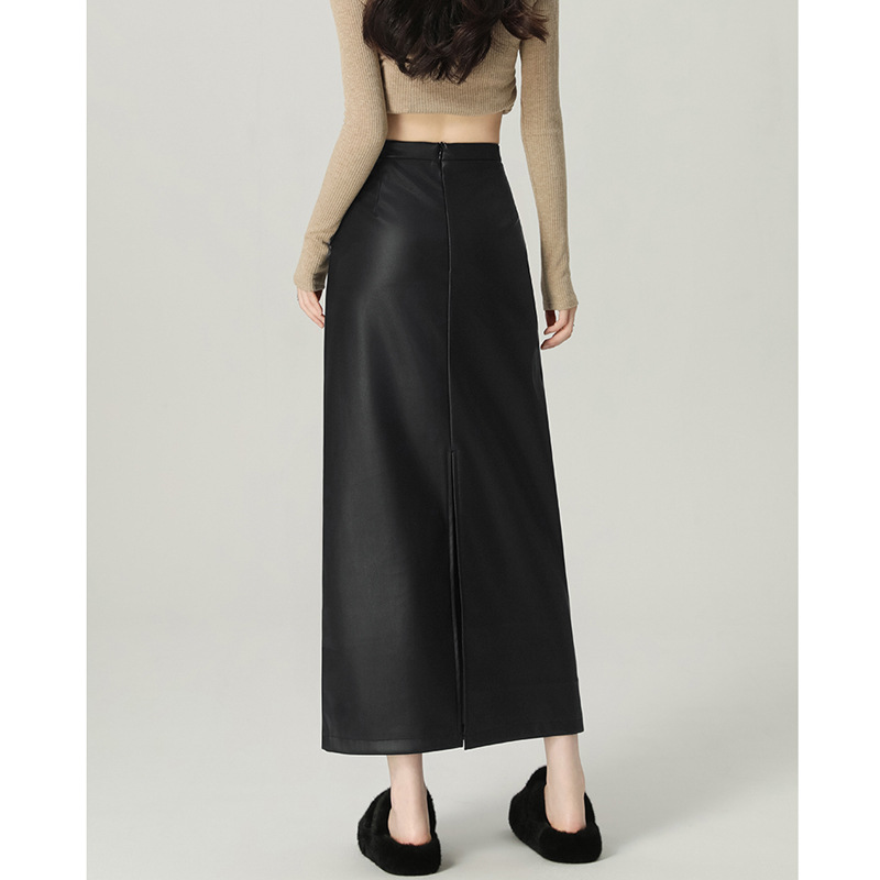 Skirts | Leather Look Midi A-Antonio Dunlap Skirt  – Womens Clothing Skirts