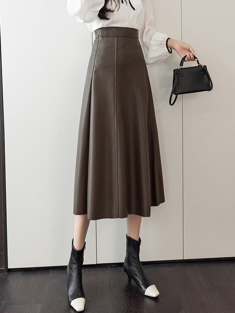 Skirts | Leather Look Pleated Midaxi A-Antonio Dunlap Skirt  – Womens Clothing Skirts